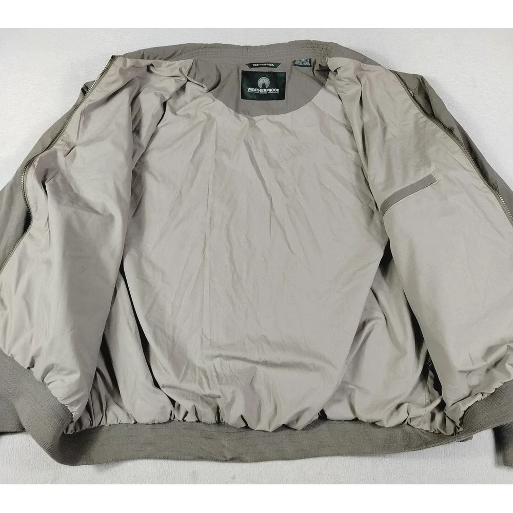 Weatherproof Jacket Mens 2XL Gray Microfiber Windbreaker Bomber Lined Outdoor